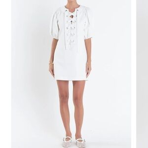English Factory Laced Puff Sleeve Dress